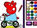                                                                       Piggy on bike. Coloring ליּפש