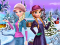                                                                     Elsa and Anna Winter Dress Up קחשמ