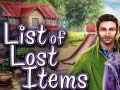                                                                       List of Lost Items ליּפש