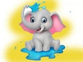                                                                     Coloring Book: Elephant Spraying Water קחשמ