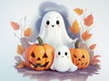                                                                     Coloring Book: Halloween Ghosts קחשמ