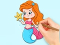                                                                     Coloring Book: Beautiful Mermaid Princess קחשמ