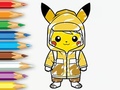                                                                     Coloring Book: Raincoat Pikachu קחשמ
