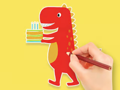                                                                     Coloring Book: Dinosaur Birthday קחשמ