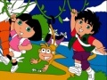                                                                     Dora & Diego. Online coloring page קחשמ