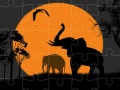                                                                     Elephant Silhouette Jigsaw קחשמ