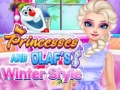                                                                     Princesses And Olaf's Winter Style קחשמ