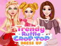                                                                     Trendy Ruffle Crop Top Dress Up קחשמ