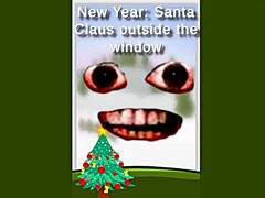                                                                     New Year: Santa Claus outside the window קחשמ