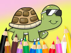                                                                    Coloring Book: Sunglasses Turtle קחשמ