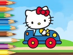                                                                     Coloring Book: Hello Kitty Driving Car קחשמ