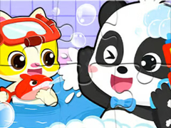                                                                     Jigsaw Puzzle: Baby Panda Shower Time קחשמ