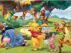                                                                     Jigsaw Puzzle: Winnie The Pooh Party קחשמ