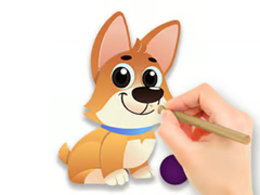                                                                     Coloring Book: Dog With Toy קחשמ