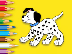                                                                     Coloring Book: Cute Spotted Dog קחשמ