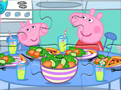                                                                     Jigsaw Puzzle: Peppa Dinner Time קחשמ