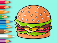                                                                     Coloring Book: Delicious Hamburger קחשמ