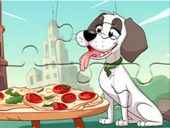                                                                     Jigsaw Puzzle: Dog Eating Pizza קחשמ