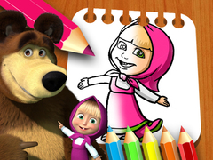                                                                     Masha & the Bear Coloring Book קחשמ