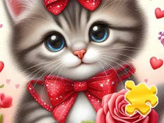                                                                     Jigsaw Puzzle: Rose Cat קחשמ