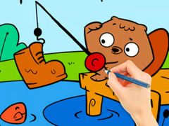                                                                     Coloring Book: Fishing Squirrel קחשמ