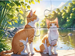                                                                     Jigsaw Puzzle: Cats In Pairs קחשמ