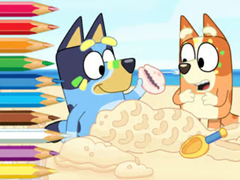                                                                     Coloring Book: Bluey On The Beach קחשמ