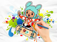                                                                     Coloring Book: Toca Boca Skateboard קחשמ