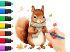                                                                     Coloring Book: Autumn Squirrel קחשמ