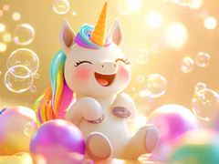                                                                     Jigsaw Puzzle: Unicorn Bubble Fun קחשמ