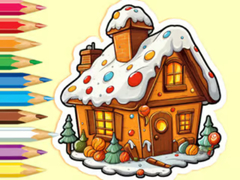                                                                     Coloring Book: Christmas Candy House קחשמ