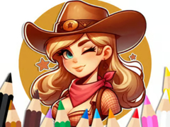                                                                     Coloring Book: Cowgirl קחשמ