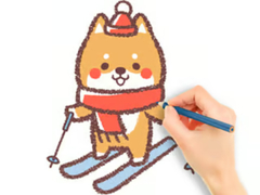                                                                     Coloring Book: Skiing Puppy קחשמ