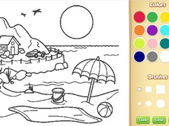                                                                     Beach Coloring Book For Kids קחשמ