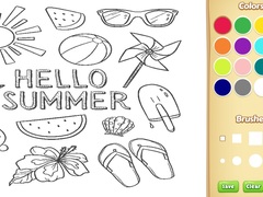                                                                     Hello Summer Coloring Book for Kids קחשמ