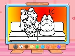                                                                     Coloring Book: Toca Life With Pusheen קחשמ