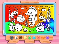                                                                     Coloring Book: Kawaii Sea Animals קחשמ