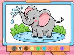                                                                     Coloring Book: Cute Baby Elephant קחשמ