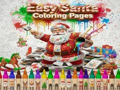                                                                     Easy Santa Coloring Pages קחשמ