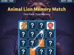                                                                     Animal Lion Memory Match קחשמ