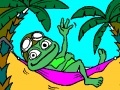                                                                     Coloring: Crazy frog in a hammock קחשמ