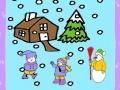                                                                     Snow and Children Coloring קחשמ