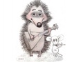                                                                       Hedgehog and mouse play musical instruments ליּפש